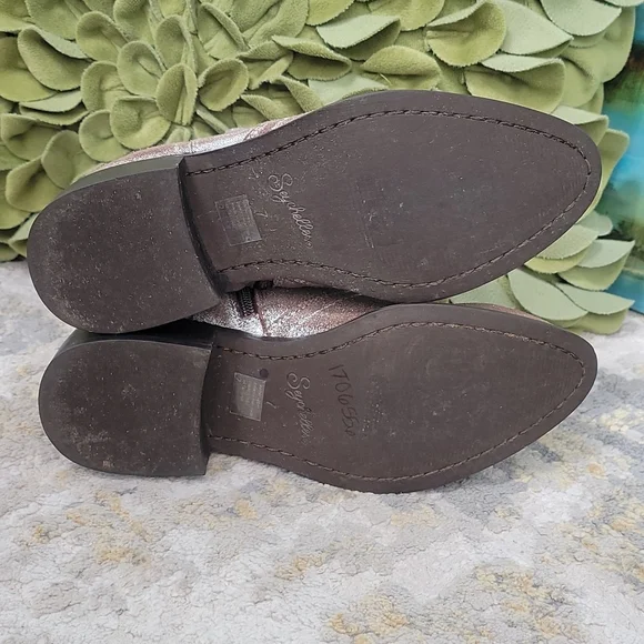 Seychelles Ankle Boots - Suede & Silver Metallic Chelsea Style Western - Picture 13 of 14